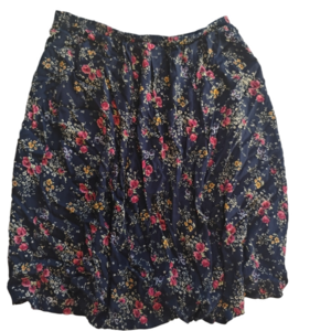 Erika Navy Floral A-Line Skirt